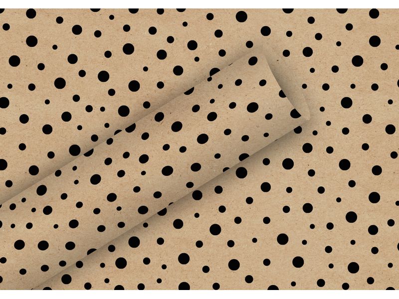 Braun   Company Geschenkpapier By Nature Kraft Polka Dots 2 Papierrolle zum Einpacken von Geschenken