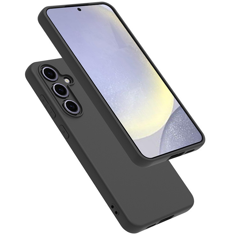 Samsung Galaxy S24 FE Gummi Case Hülle mit Kameraschutz - Dunkelgrau (Matt)