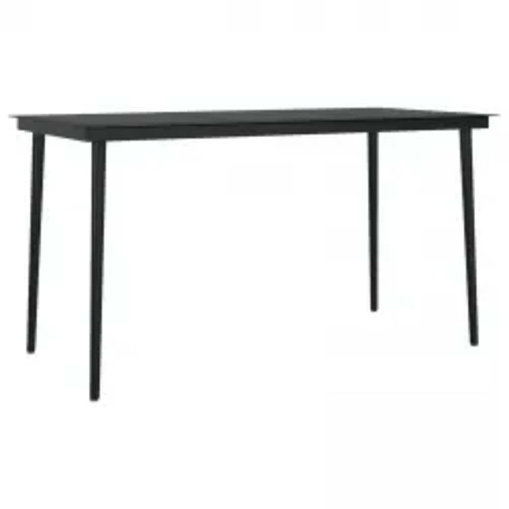 Mobilier de salle à manger de jardin coussins 7 pièces gris et noir