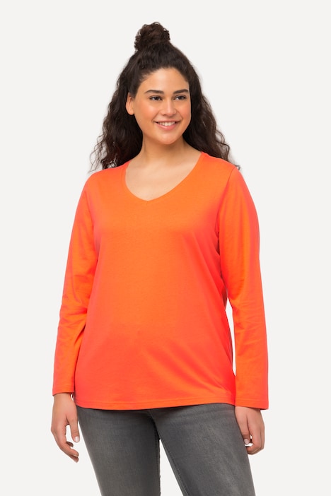 Shirt, Slim, V-Ausschnitt, Langarm