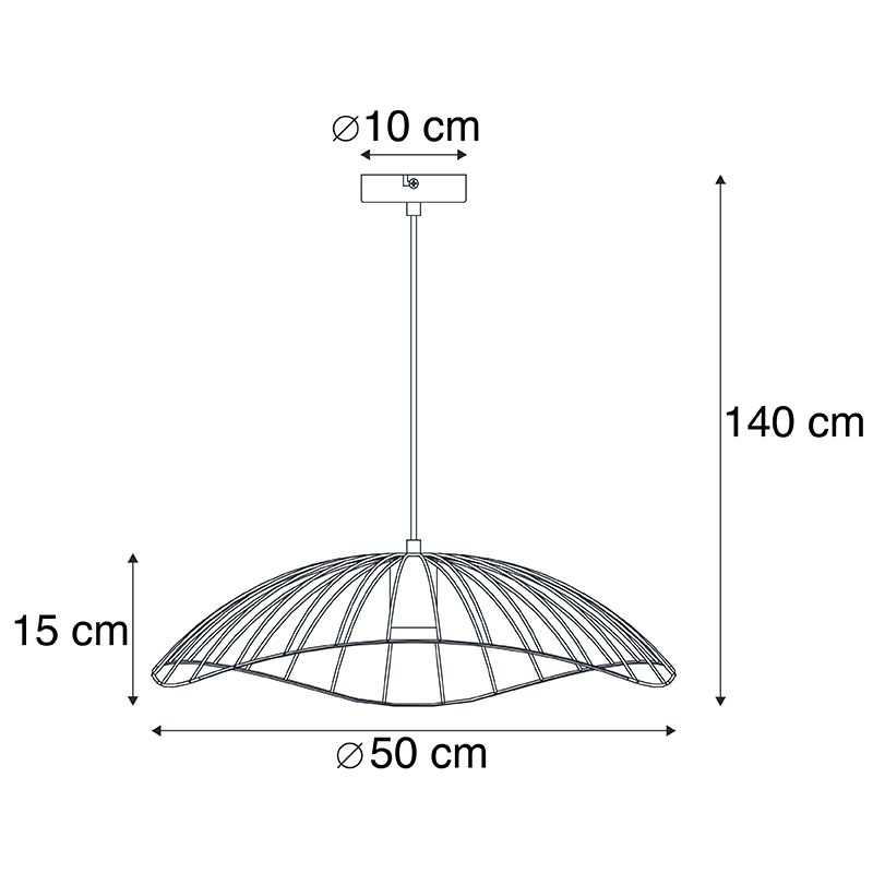 Design hanglamp zwart draad 50cm - Pua