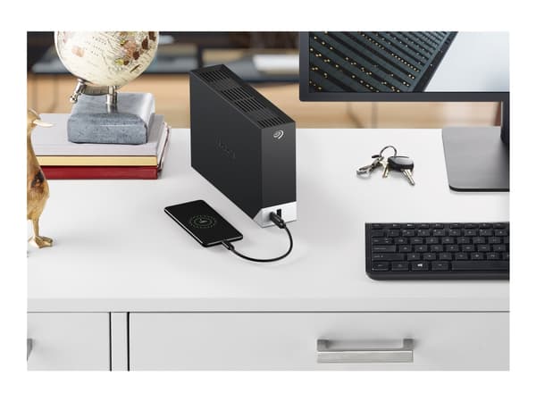 Seagate One Touch with hub STLC20000400 - Harddisk - 20 TB - ekstern (stasjonær) - USB 3.0 - svart - med Seagate Rescue Data Recovery