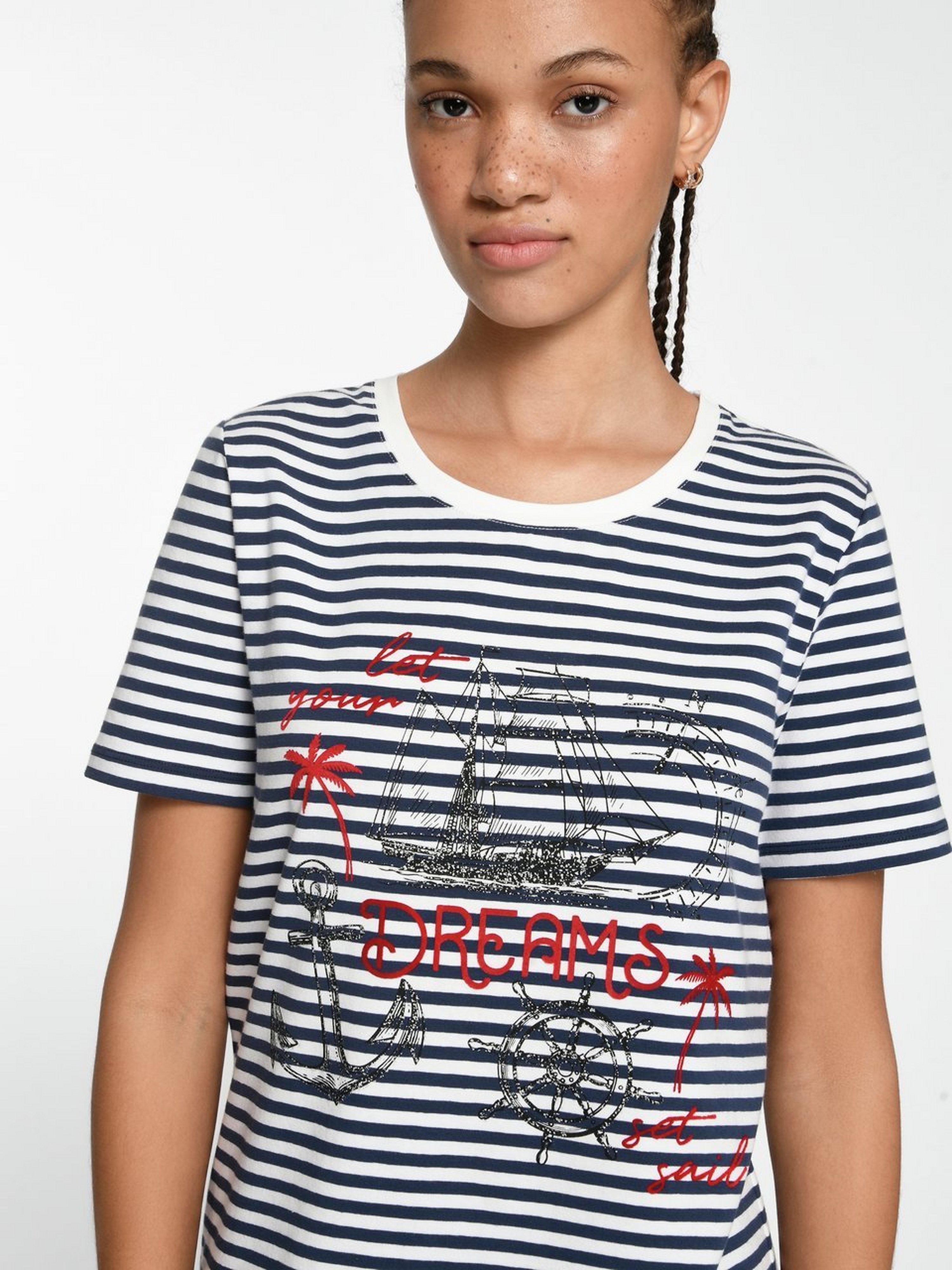 Rundhals-Shirt mit 1/2-Arm