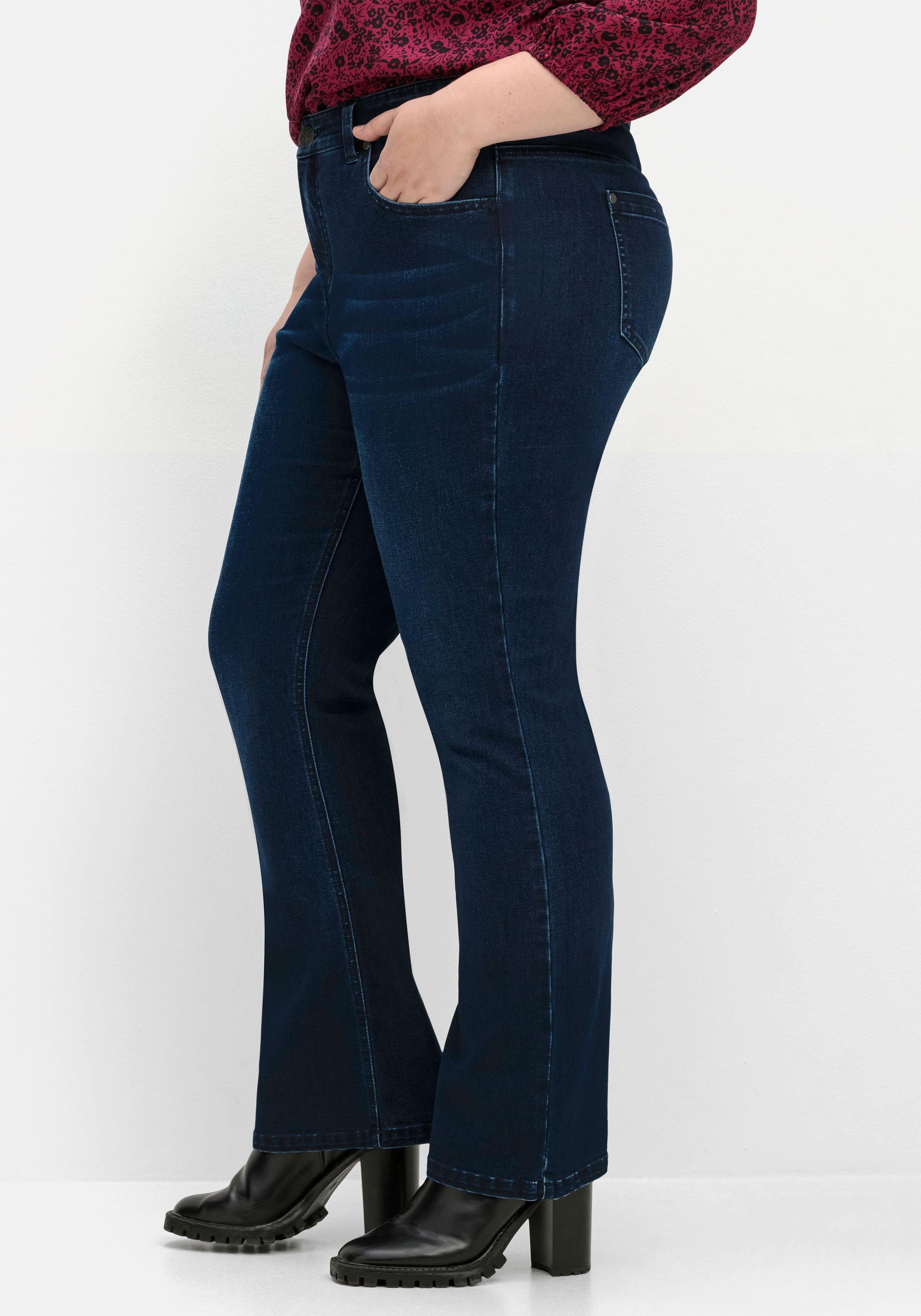 Bootcut-Jeans mit Catfaces und Shaping-Einsatz