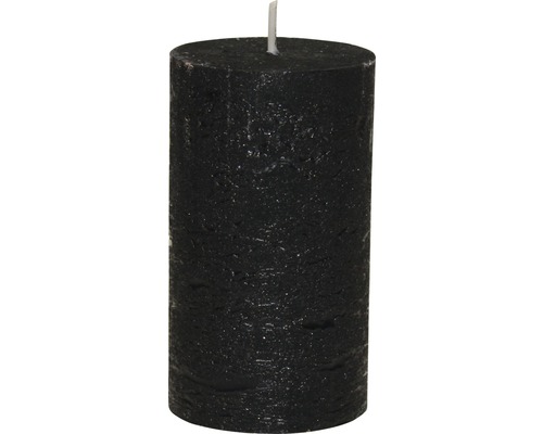 Rustieke kaars Glanzend Ø 6,8 cm H 12 cm zwart