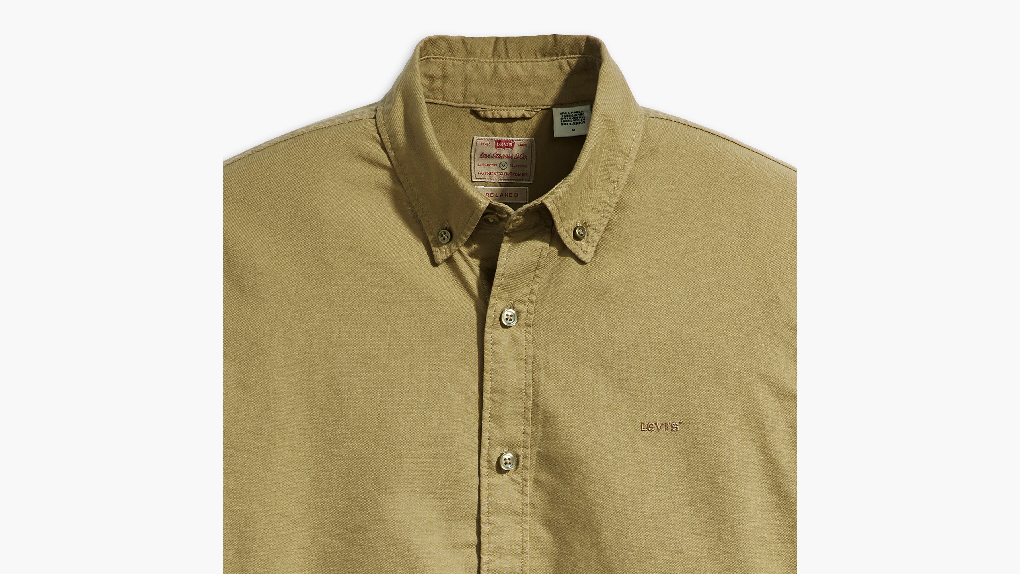 Chemise Authentic col boutonné - Milrok Khaki Garment Dye - Beige