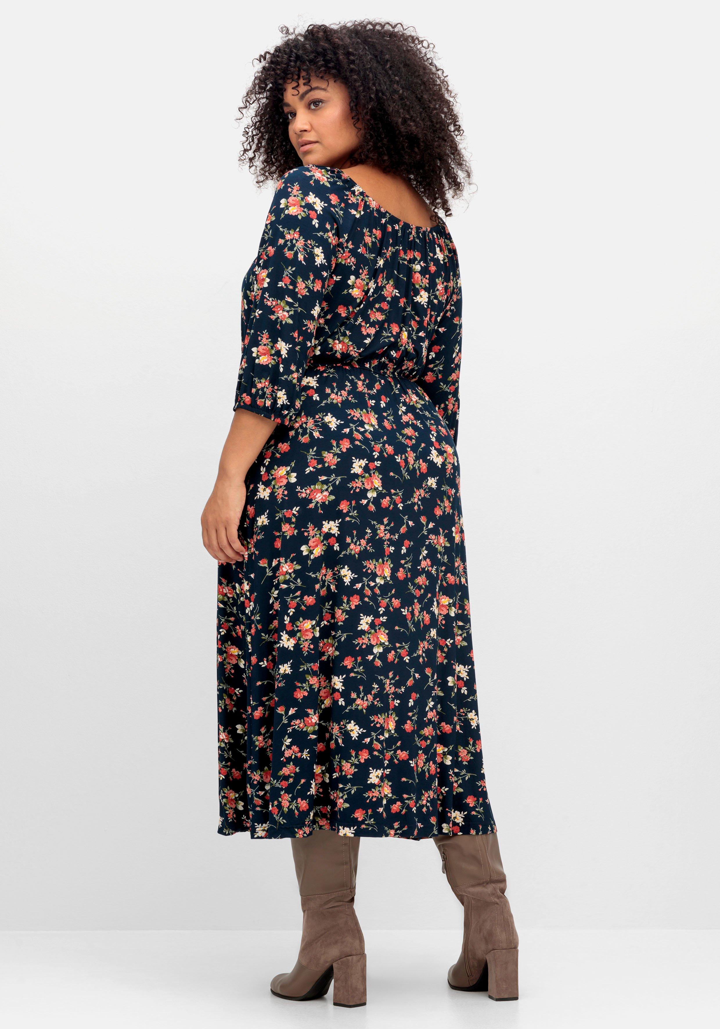 Midikleid aus Jersey, mit Blumendruck