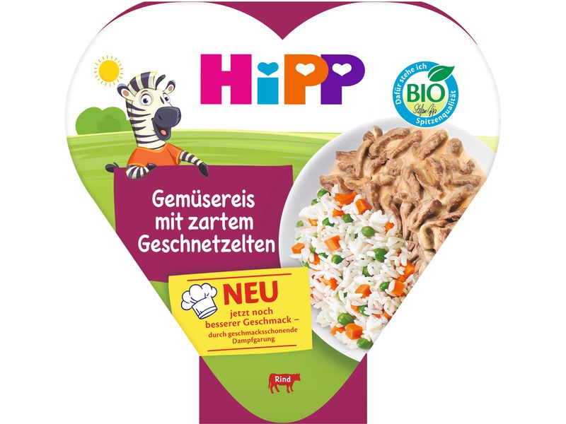 HIPP Menü Gemüsereis mit Geschnetzelten 250g Gemüsereis mit zartem Geschnetzelten