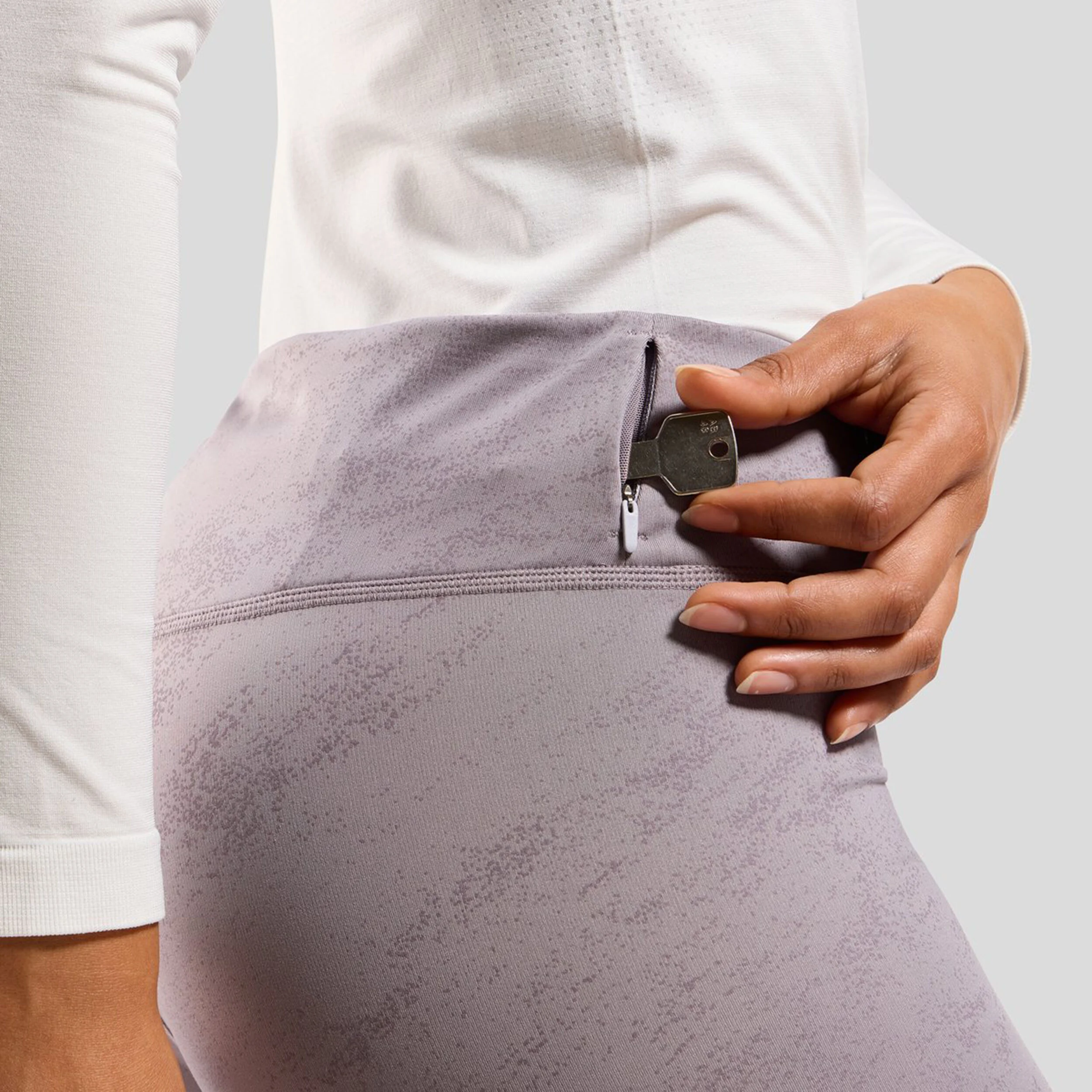Odlo Zeroweight Print Reflective Collant De Course Femmes - Gris