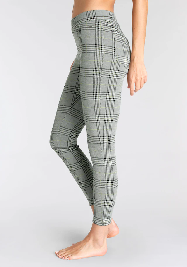 LASCANA Leggings  mit Ajour Karomuster