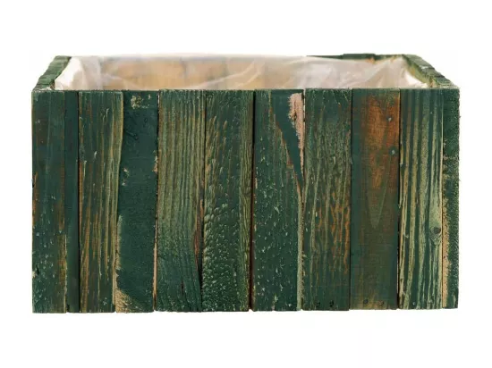 Ensemble de 2 paniers carrés en bois verts