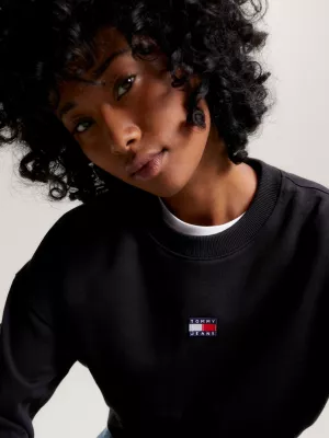 Moletom Badge Boxy Fit com Gola Redonda