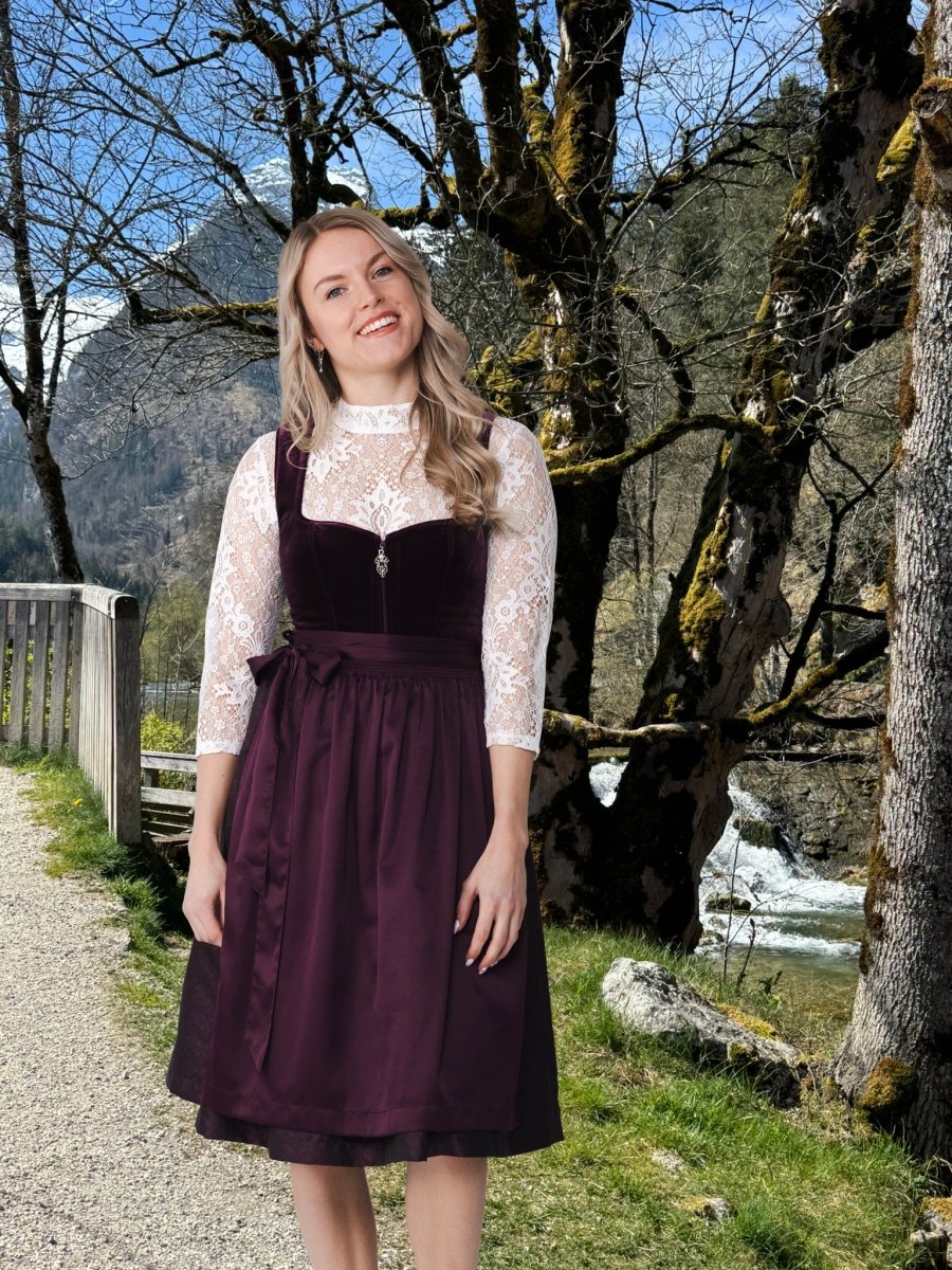 Bordeaux Rode Dirndl Jurk Oktoberfest 2 delig