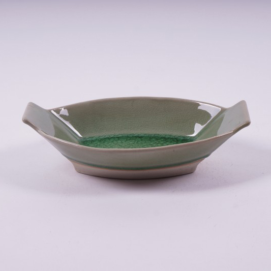 Schale, grün, L 21 cm, B 12 cm, H 5 cm von fischer's lagerhaus