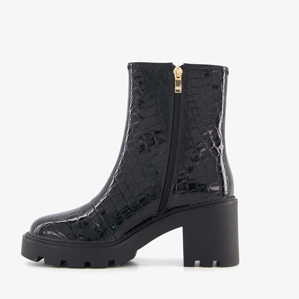 Supercracks croco print enkellaarsjes met hak