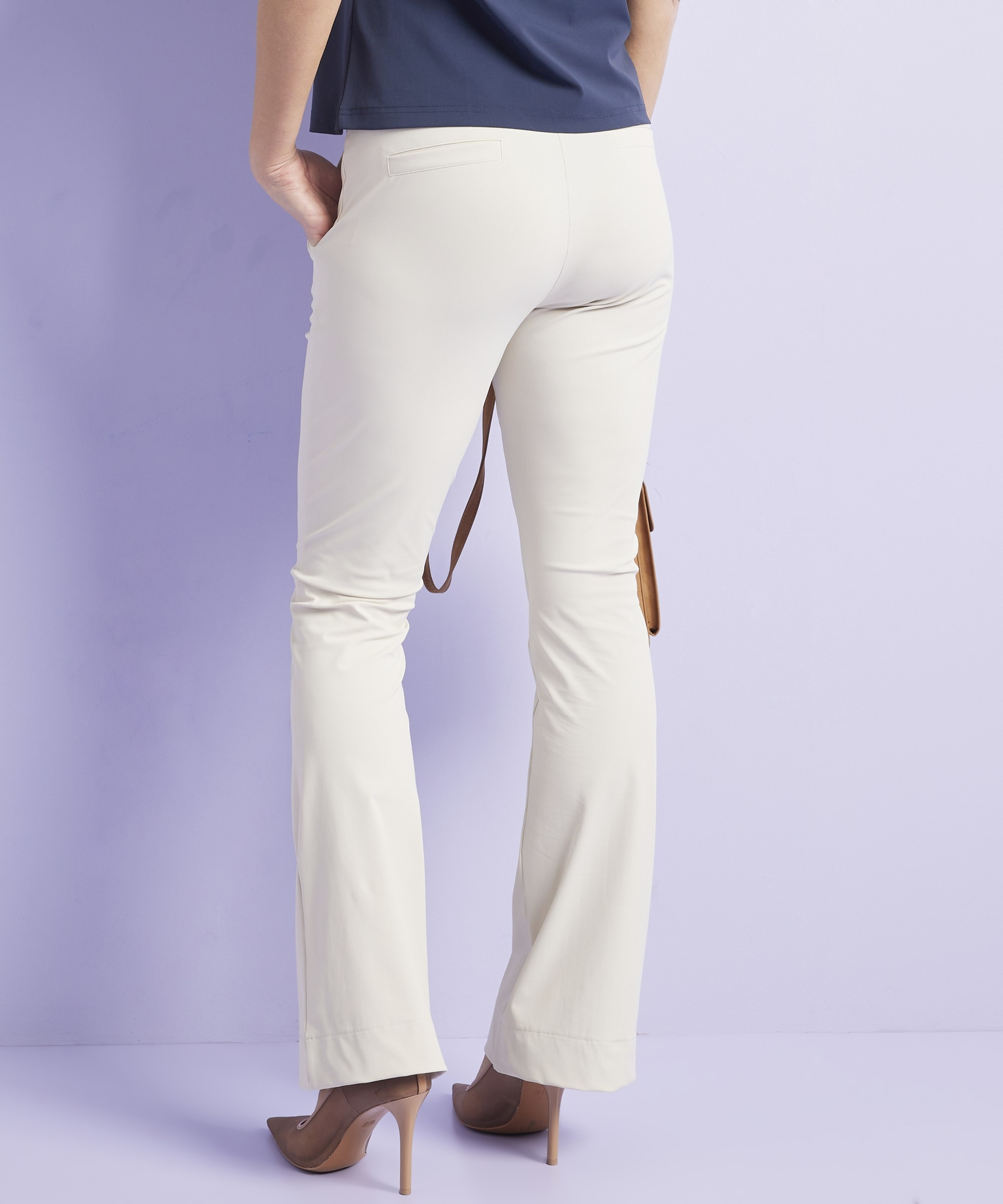 flared fit broek travelstof