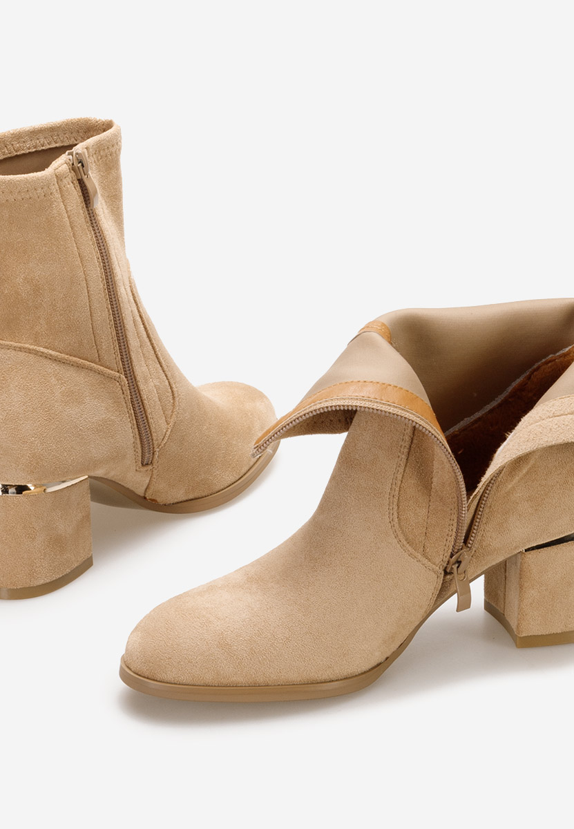 Bottines à gros talon kaki Sancia
