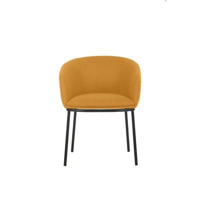 Fauteuil ARCO - 4 pieds métal - jaune safran