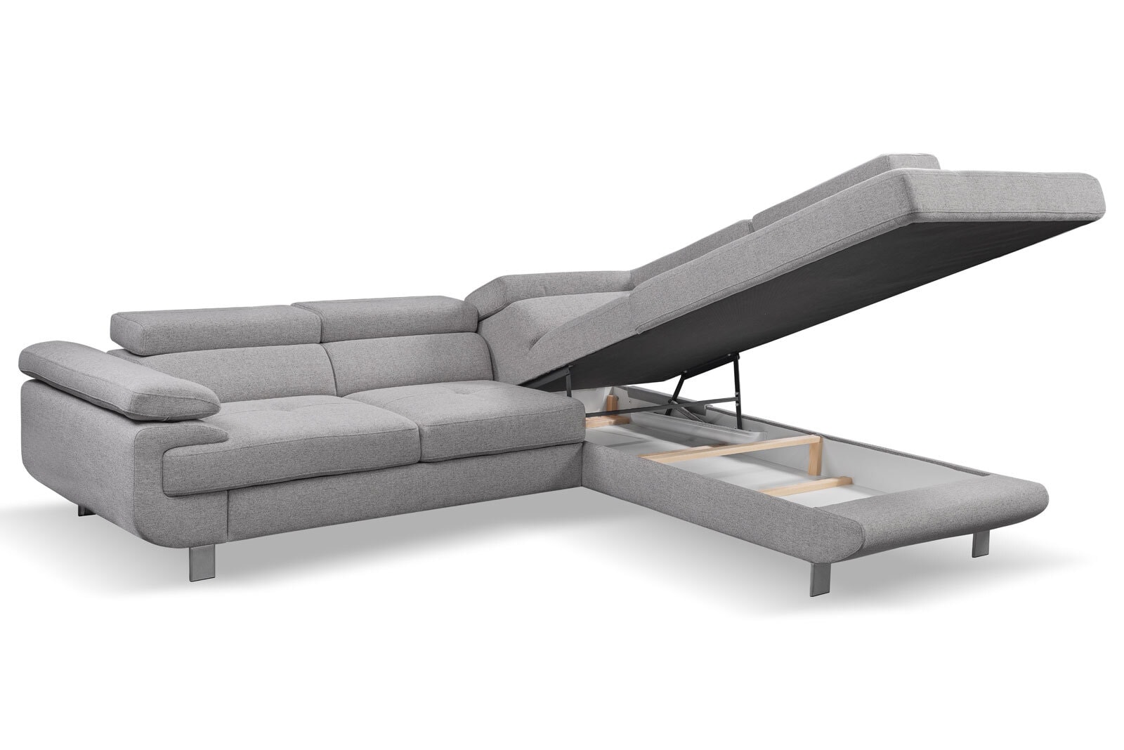 Ecksofa Lotos 275x73x230 cm Grau Webstoff