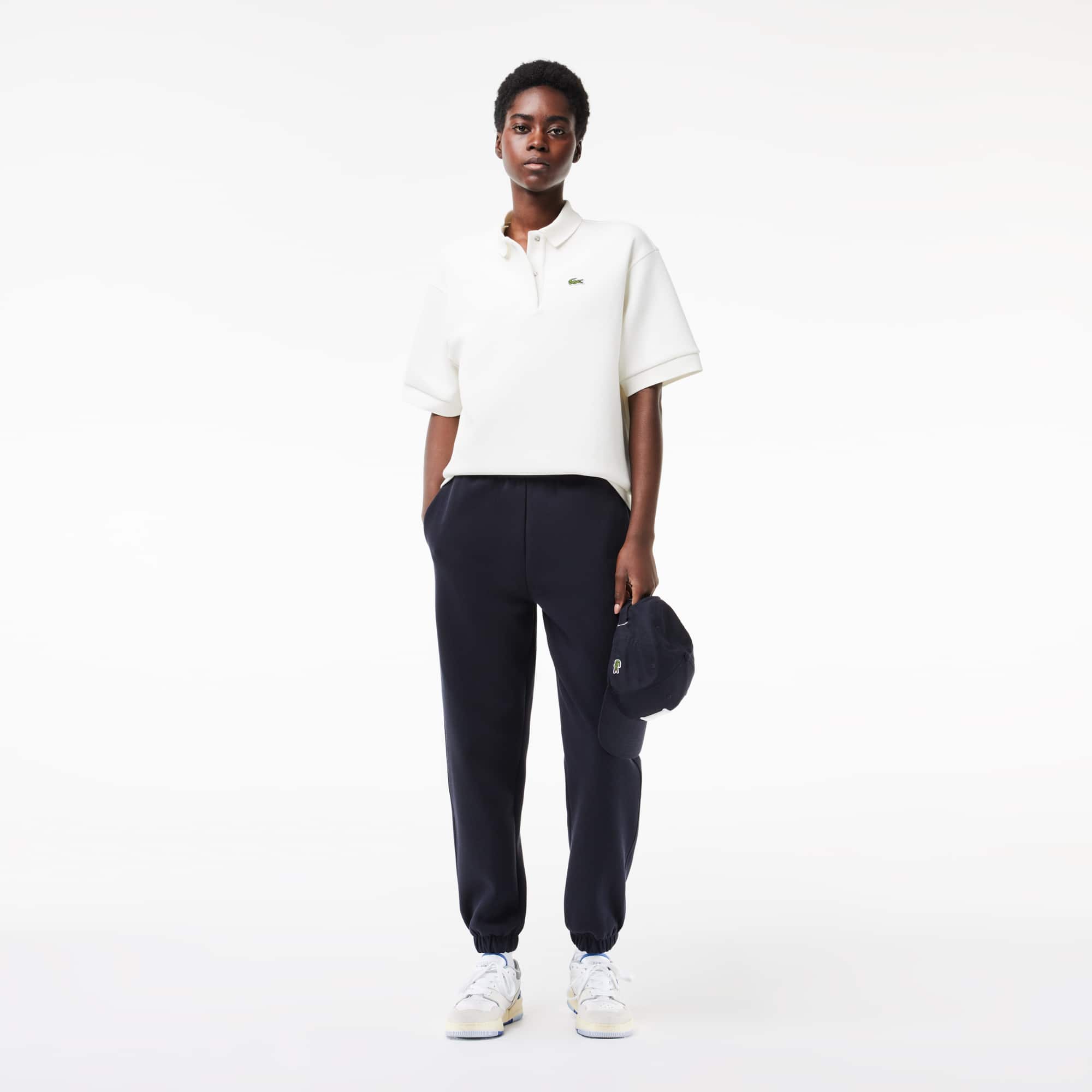 Pantalon de jogging Jogger en coton mélangé uni Pantalons de survêtement - Bleu - Lacoste - Femme