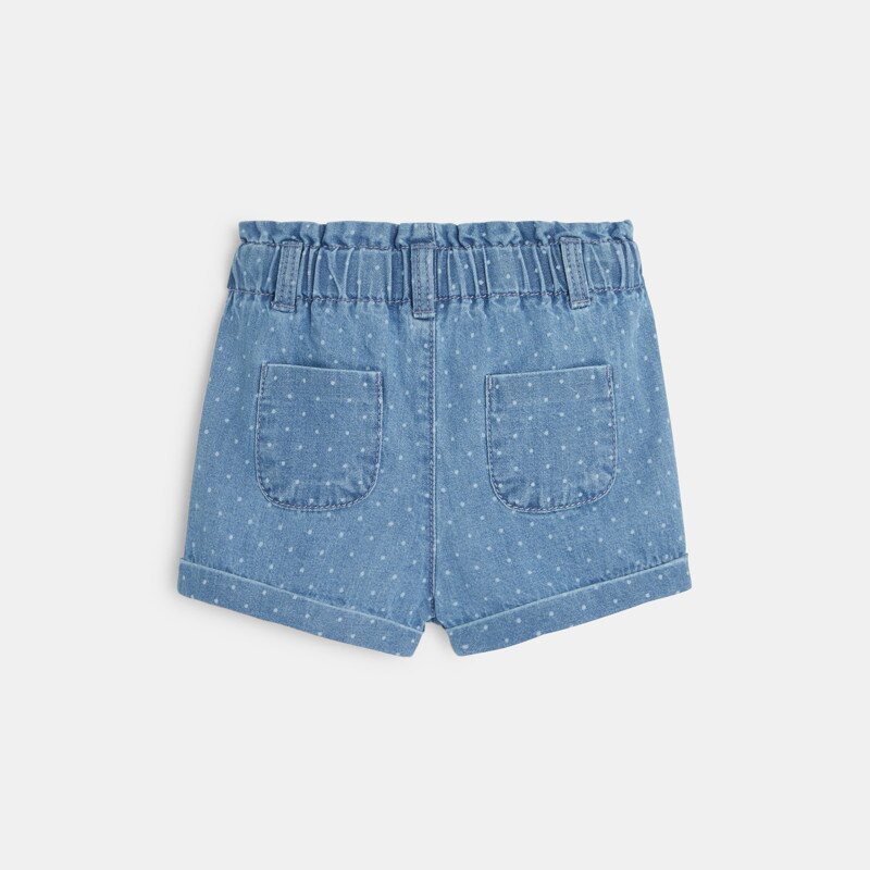 Short paperbag en toile bleu bébé fille Bleu