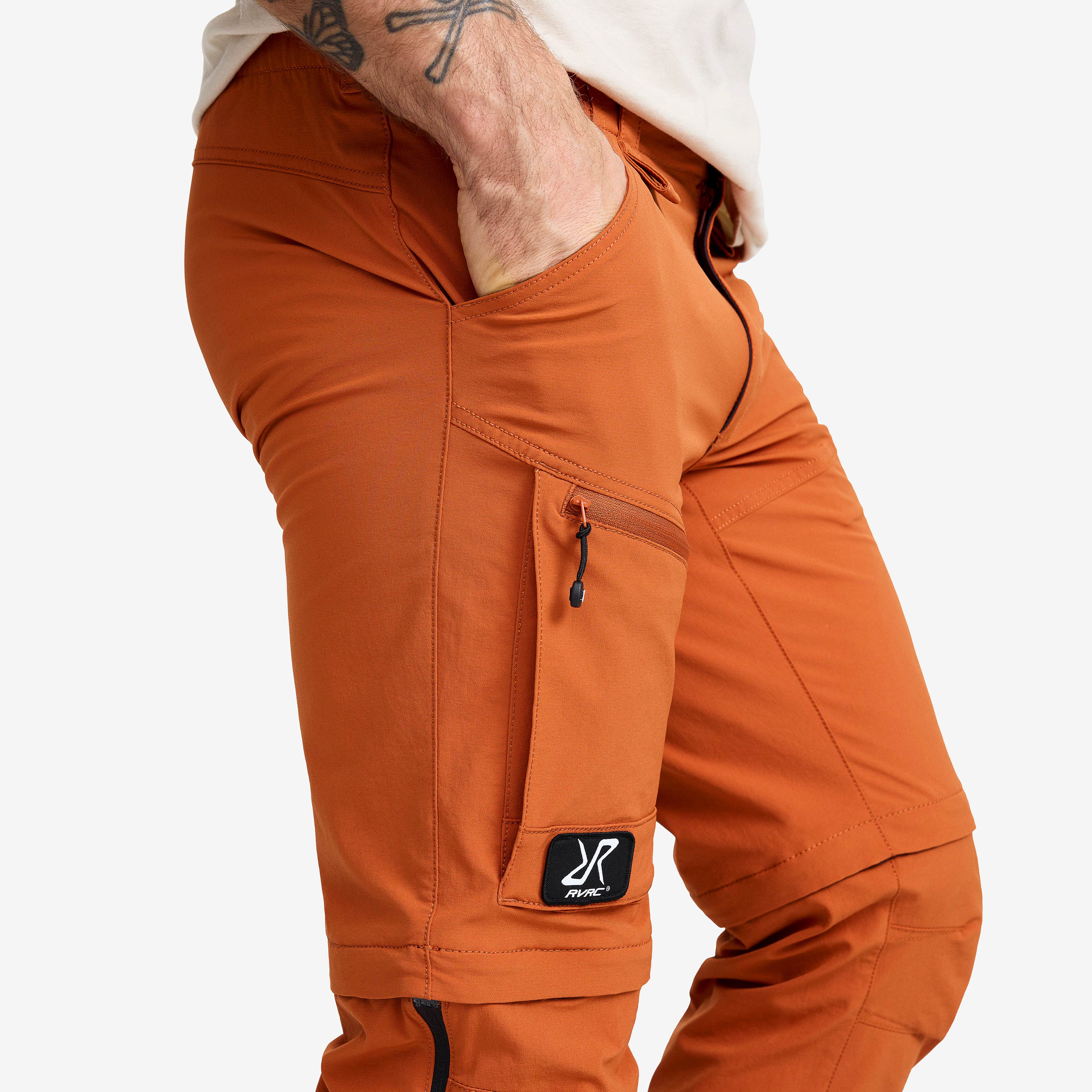 Range Pro Stretch Zip-off Pants Herre Teracotta Brown/Anthracite
