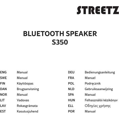 Streezt S350 bluetooth højttaler - sort