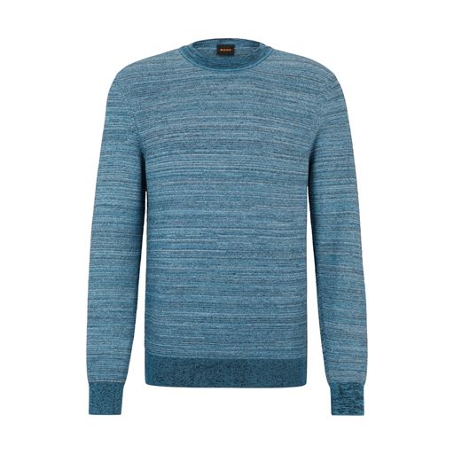 Boss Orange Mouliné Effect Striktrøje, Open Blue, S