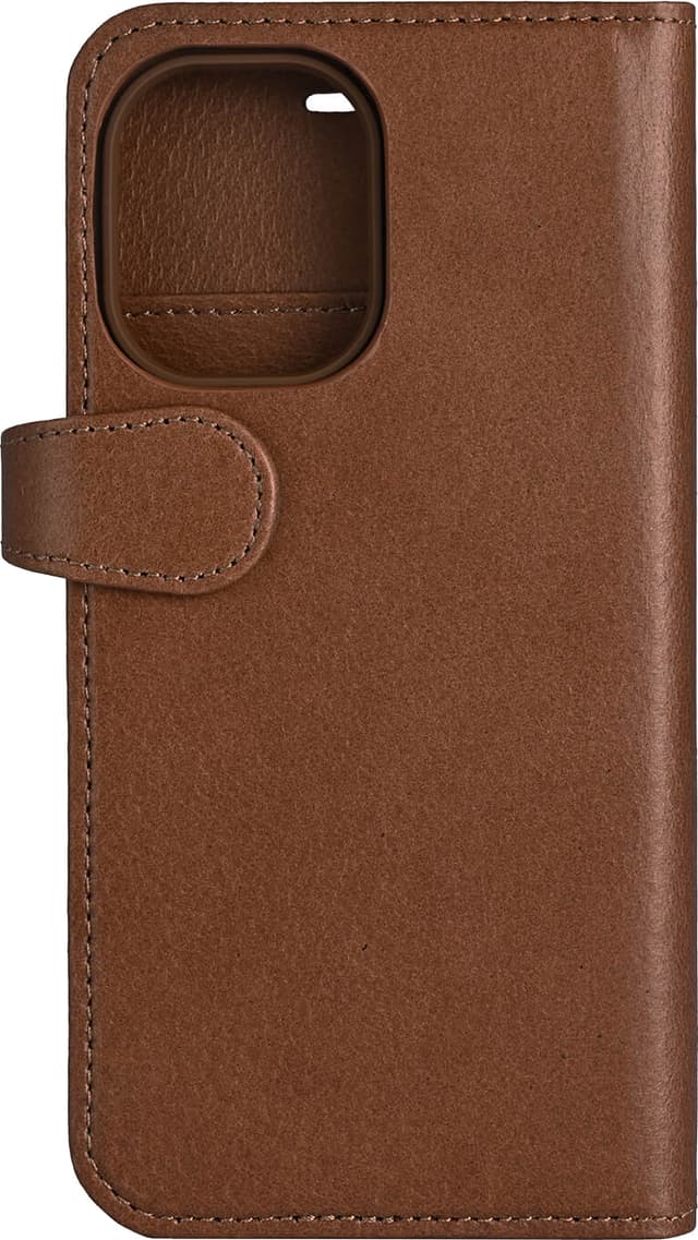 Buffalo iPhone 16 2in1 Leather MagSeries pungetui (brun)
