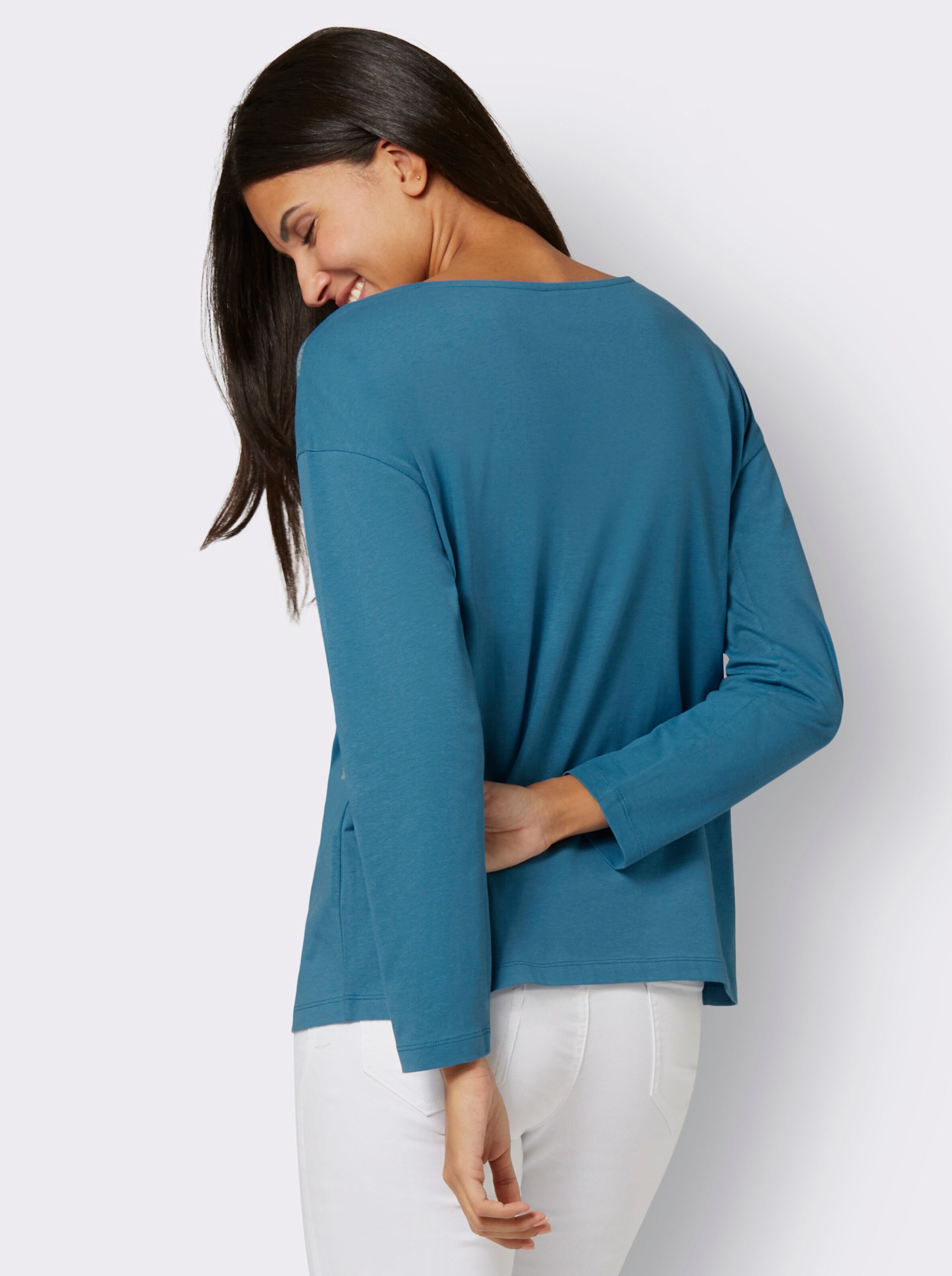 Shirt mit silberfarbenem Glitzer-Druck