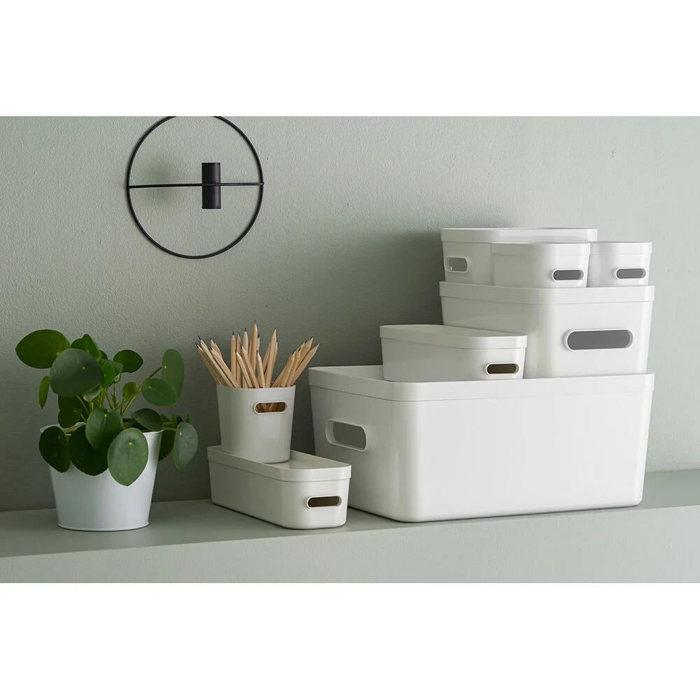 Boîte de rangement avec poignée blanc