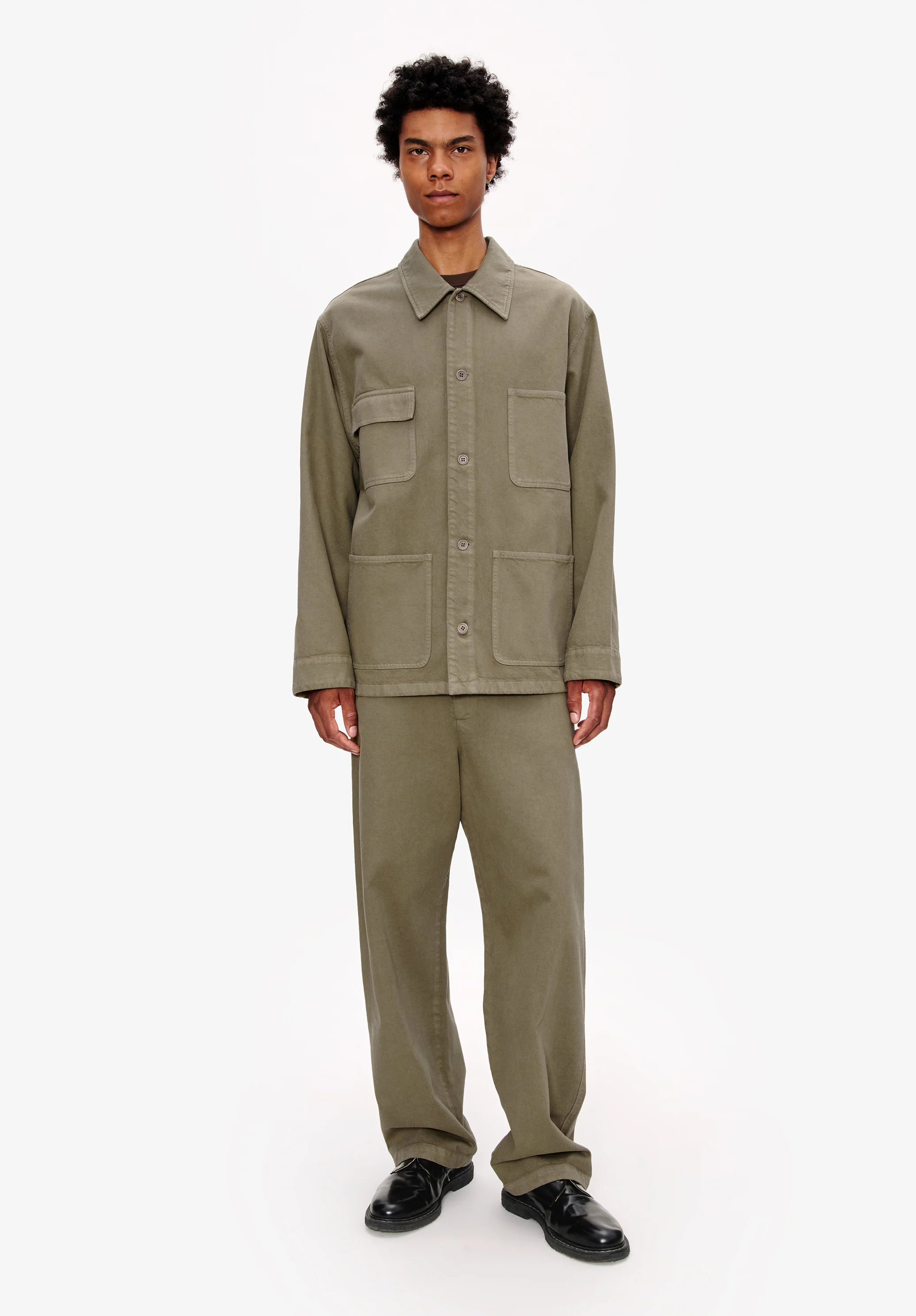 veste chemise - Vert grise