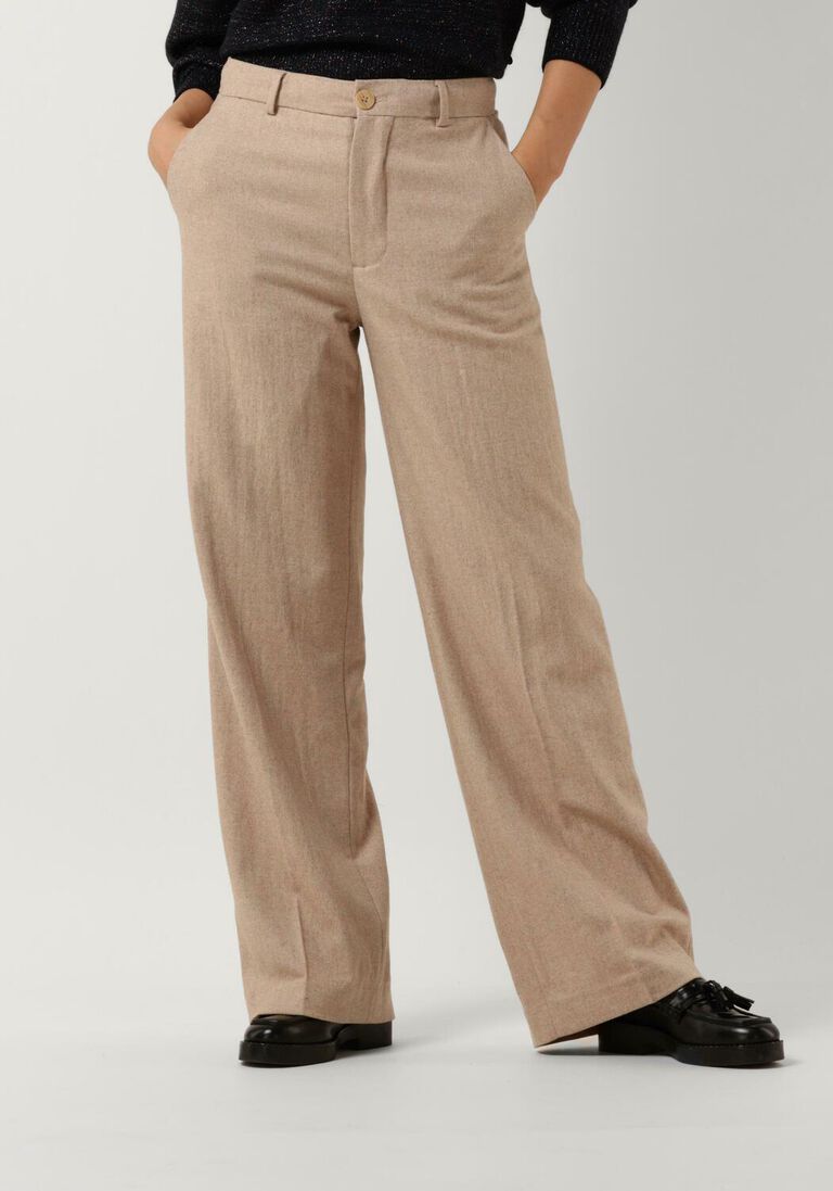 SCOTCH & SODA beige scotch & soda pantalon edie - high rise wide-leg trousers in structured quality