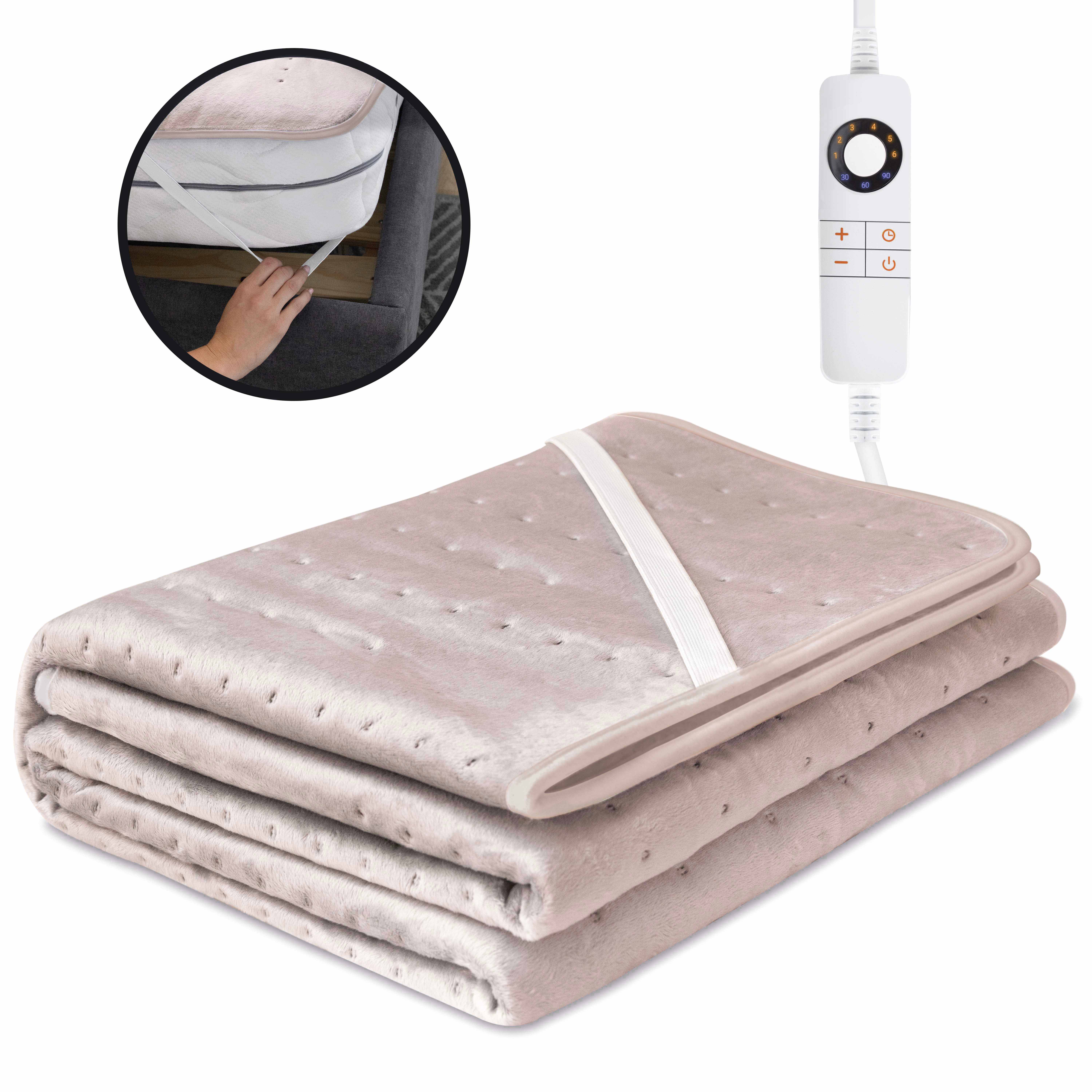 STAUS&BACH Cozysnug 2 persoons elektrisch onderdeken - Dusty Pink