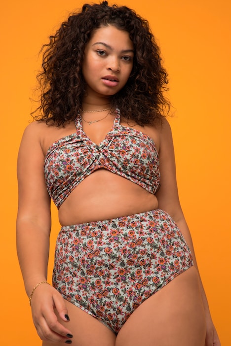 Bikini-Top, Softcups, Flower Print, Neckholder