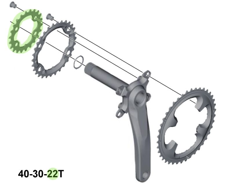 Shimano XT 3-fach Kettenblatt für FC-M8000 22 Zähne (BA) kaufen | Bike-Discount
