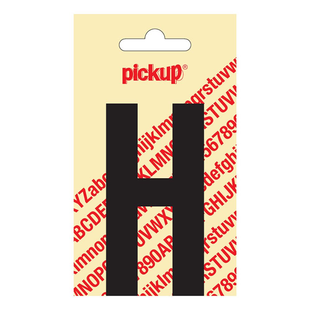 BOKSTAV PICKUP NOBEL H SVART 90 MM SELVKLEBENDE