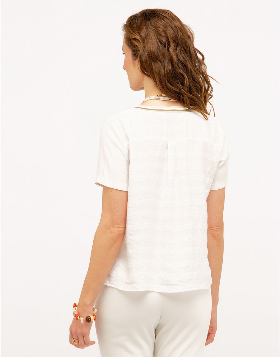 Top rayé beige