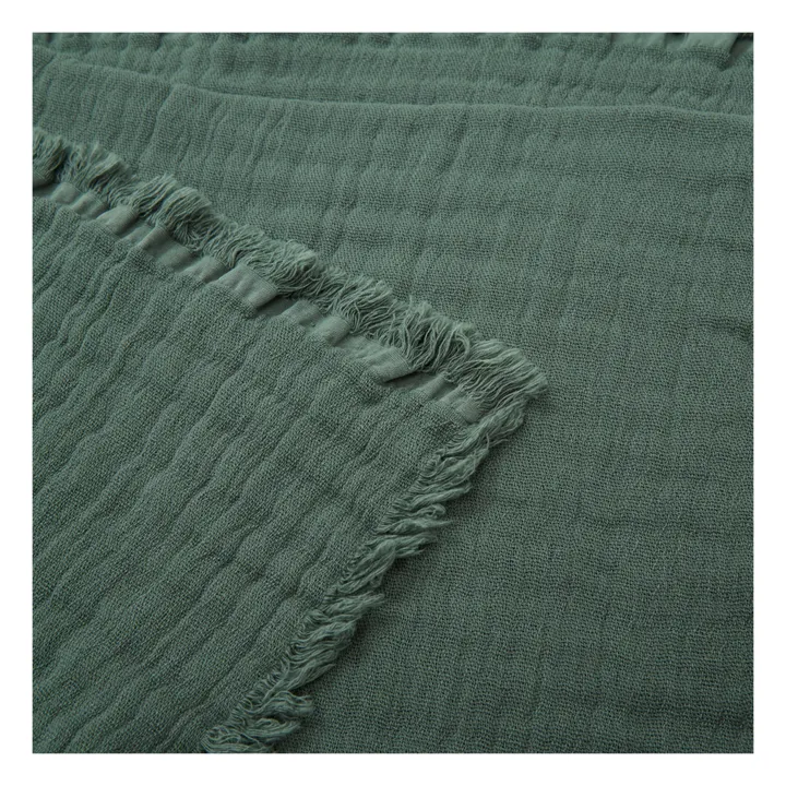 Haomy Plaid en gaze de coton Vanly | Gris bleuté