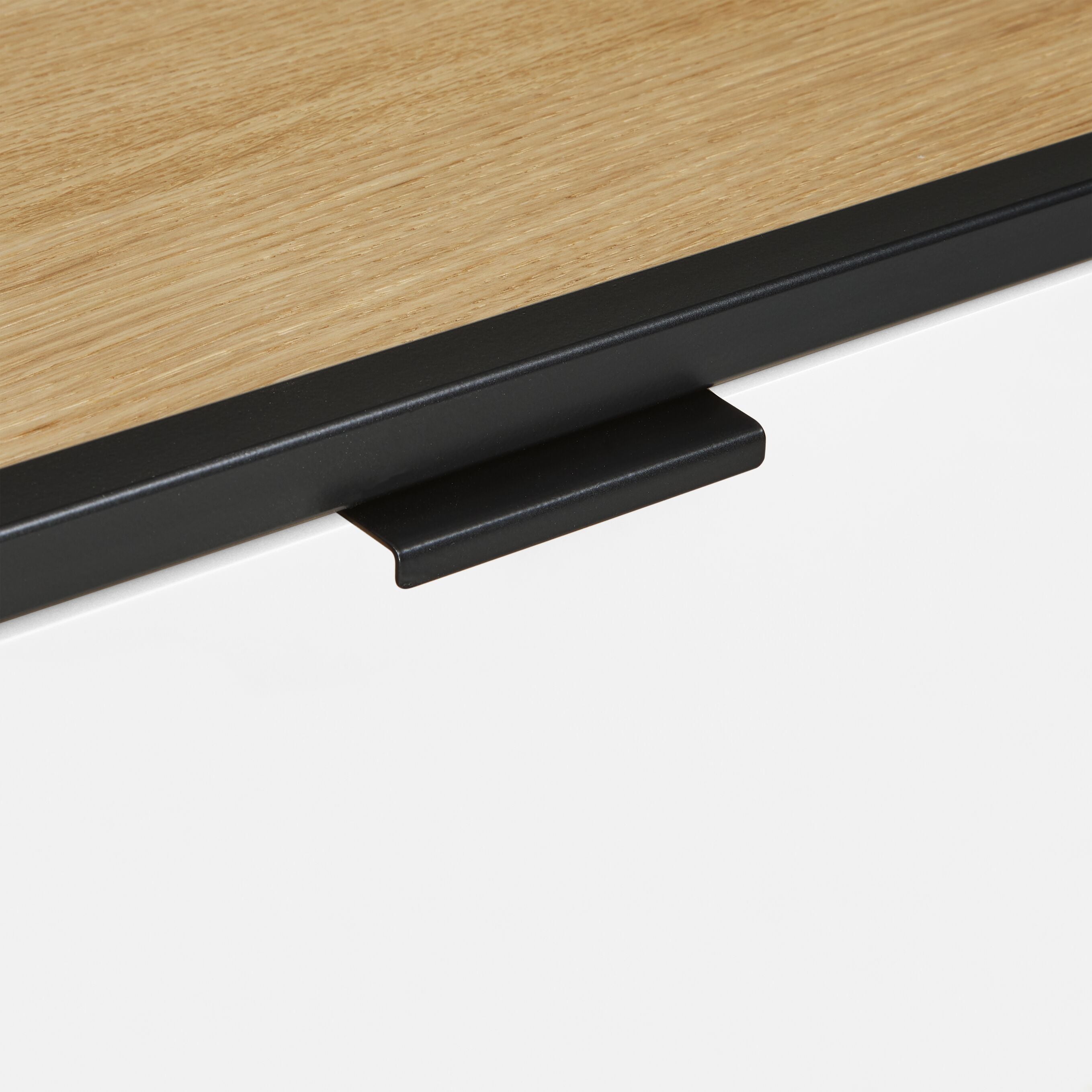 SEVEN Sideboard - Weiss / Eiche / B: 154.8 cm x T: 39.0 cm x H: 80.0 cm
