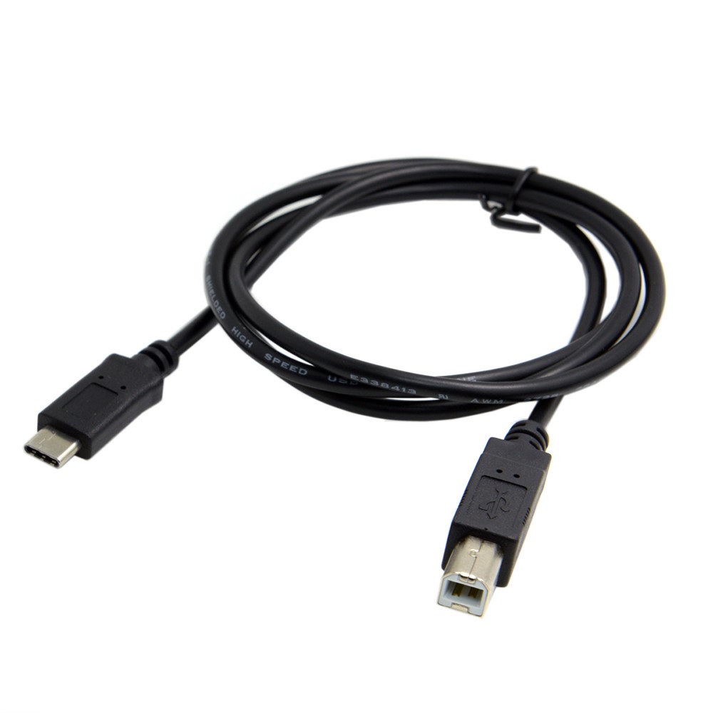 (1m) USB C auf USB B Kabel für Drucker Scanner Festplatten - Schwarz