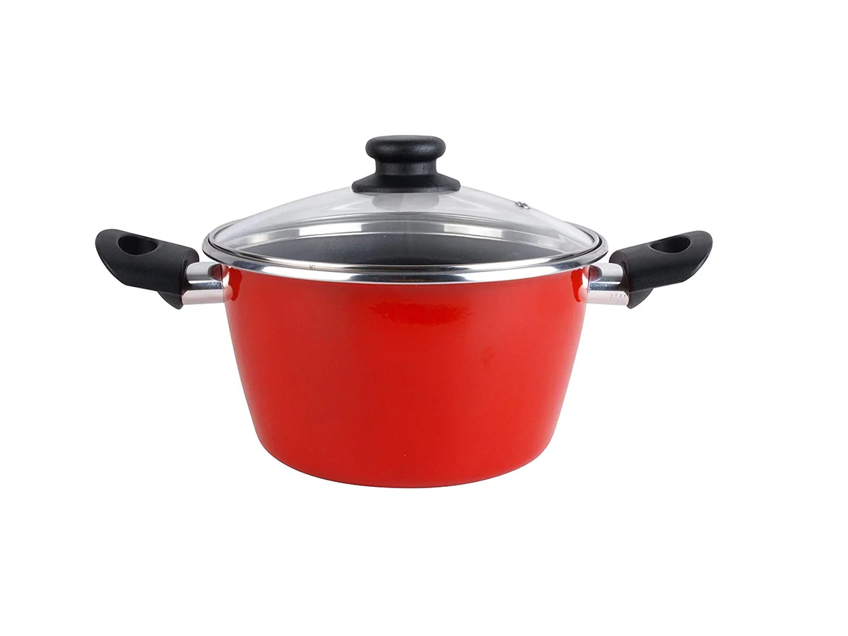 Batterie de cuisine 5 pièces, induction, antiadhésive sans PFOA Rouge