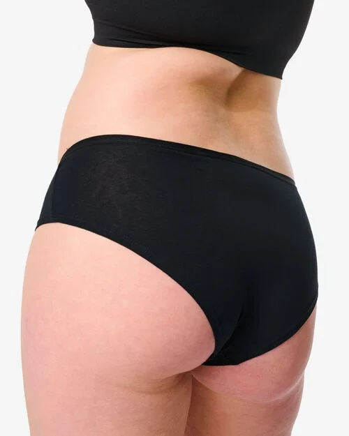 2 hipsters femme coton stretch noir