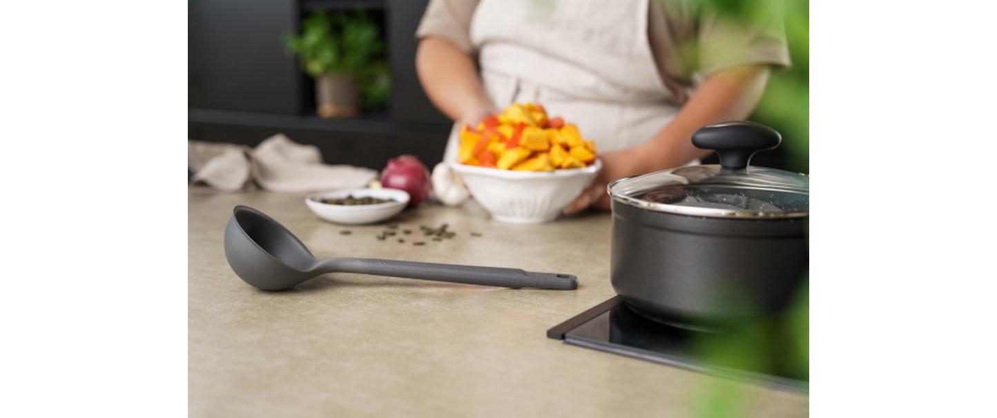 Saucenlöffel L Grau/SchwarzSchöpflöffel für Suppen