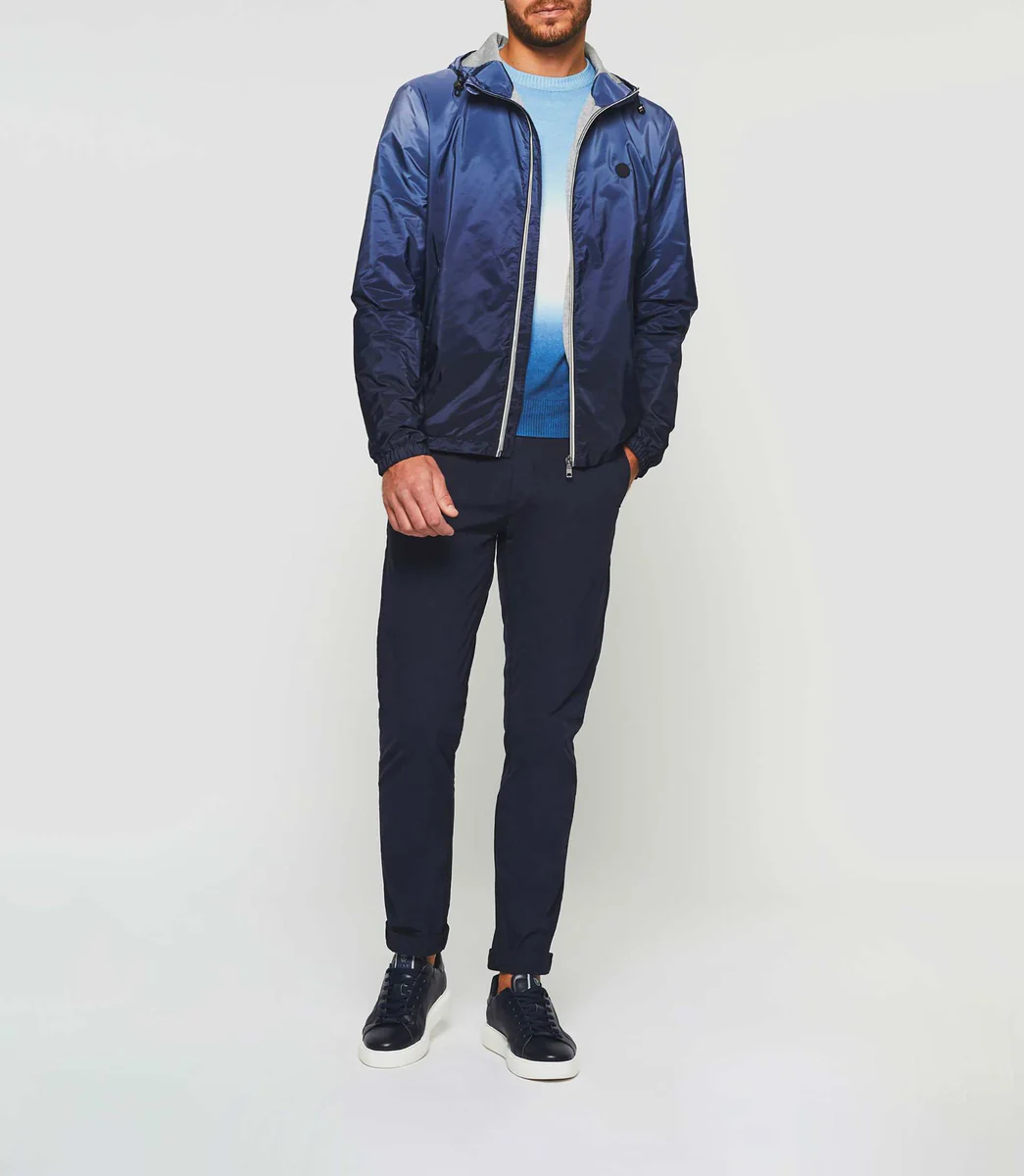 Blouson à capuche dégradé marine 
