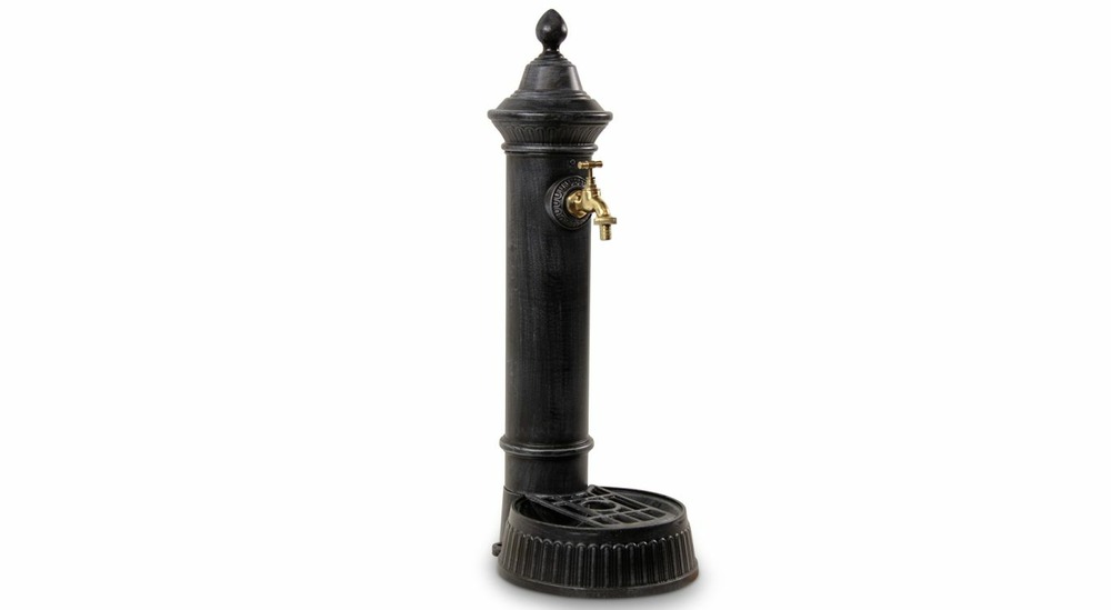 Fontaine de jardin aluminium gris 26x32x72cm