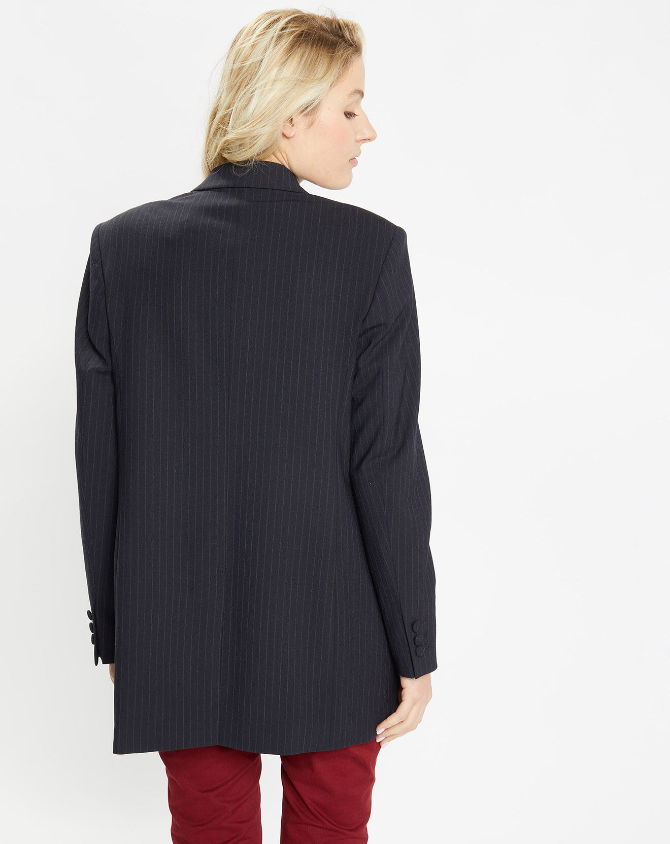 Jodhpur Veste en Laine mélangée pang rayée bleue