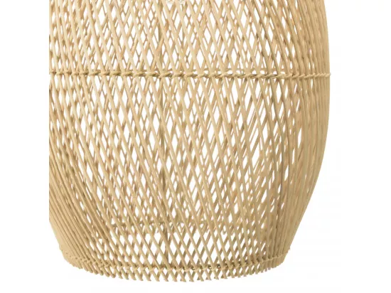 ALIDA - Suspension 'goutte' 35x35cm rotin couleur naturelle et teck