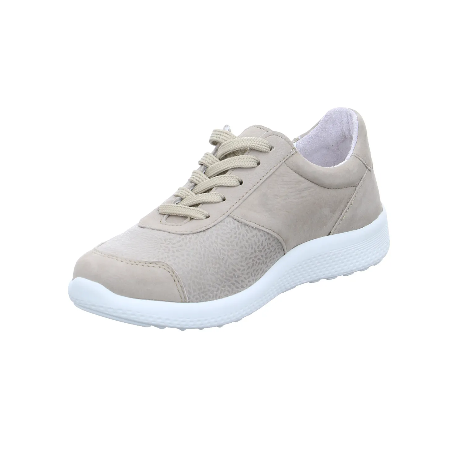 VAN DER LAAN Comfort-Schnürer Beige Leder