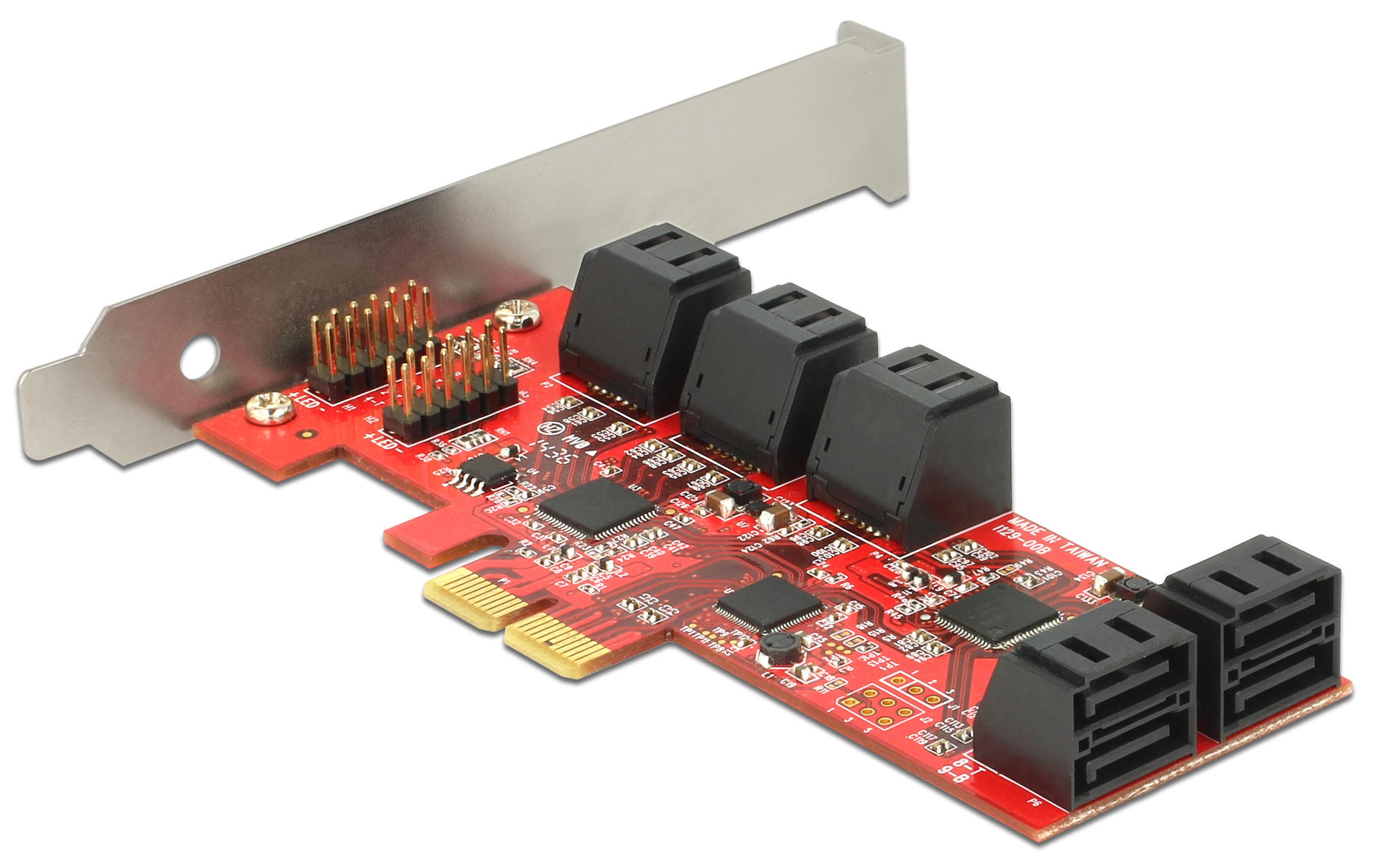 SATA-Controller PCI-Ex2- 10x SATA3 intern<br>Delock PCI Express x2 Karte zu 10 x intern SATA 6 Gb/s